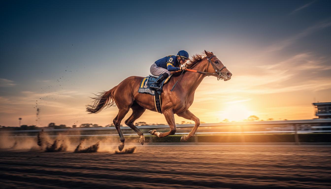 Racehorse in action